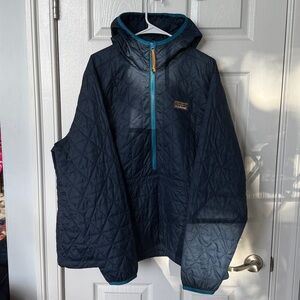 LL Bean Navy Quilted Pullover